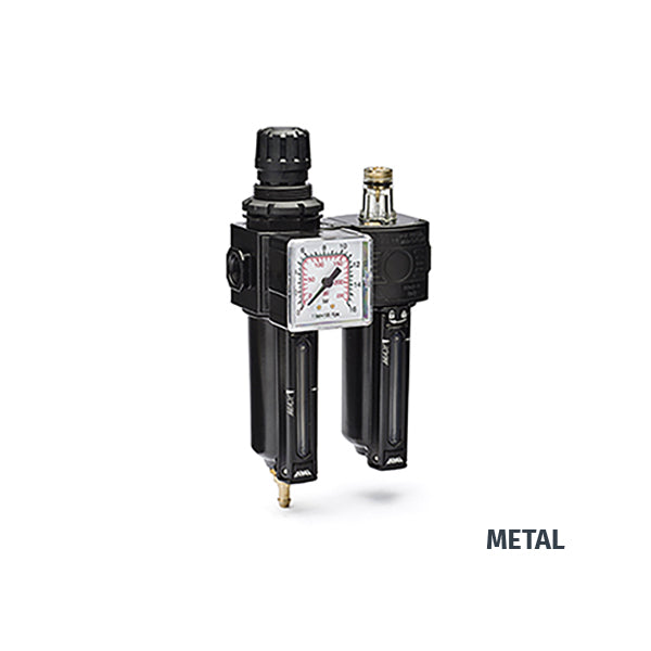 E/12 MIGNON - Gruppo filtro regolatore e lubrificatore modulare - TECNOPOLIMERO o METALLO - Ani E/12 MIGNON - Gruppo filtro regolatore e lubrificatore modulare - TECNOPOLIMERO o METALLO - Ani